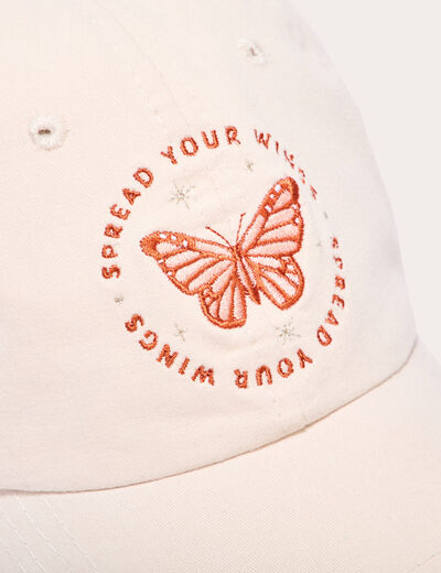 Casquette détails brodés sable femme
