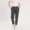 Pantalon chino slim 7/8ème bleu marine femme
