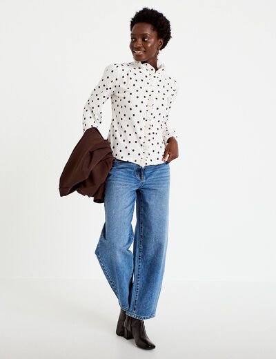 Blouse manches longues blanc femme