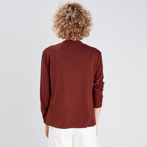 cardigan col en v marron femme Cardigan col en V marron femme