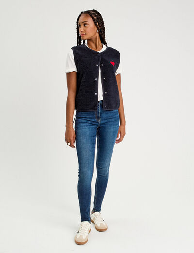 Jean skinny push-up taille standard denim stone femme