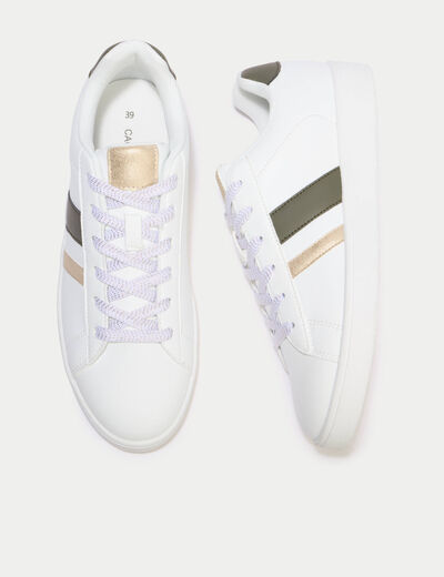 Baskets basses ecru femme
