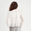Blouse volants ecru femme