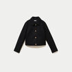 Veste droite courte sans manches noir femme