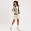 Robe pull droite col montant beige femme