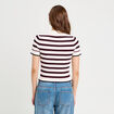 Pull manches courtes col polo blanc femme