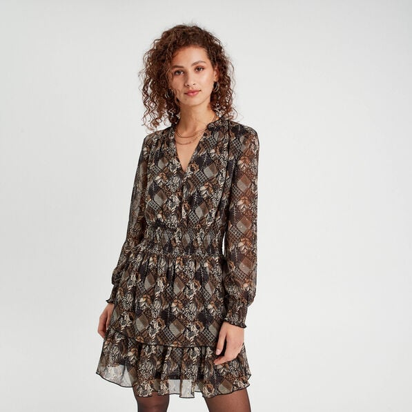 robe evasee volantee noir femme Robe évasée volantée noir femme