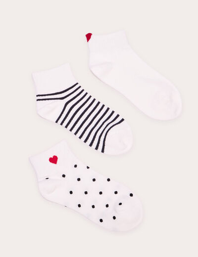 Lot de 3 paires chaussettes ecru femme