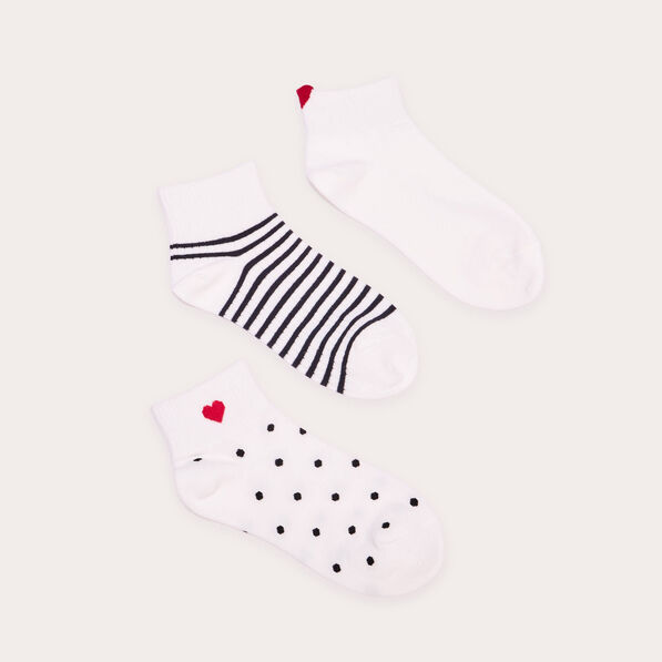 Lot de 3 paires chaussettes ecru femme