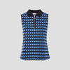 Polo sans manches bleu femme