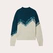 Pull avec sequins vert foncé femme