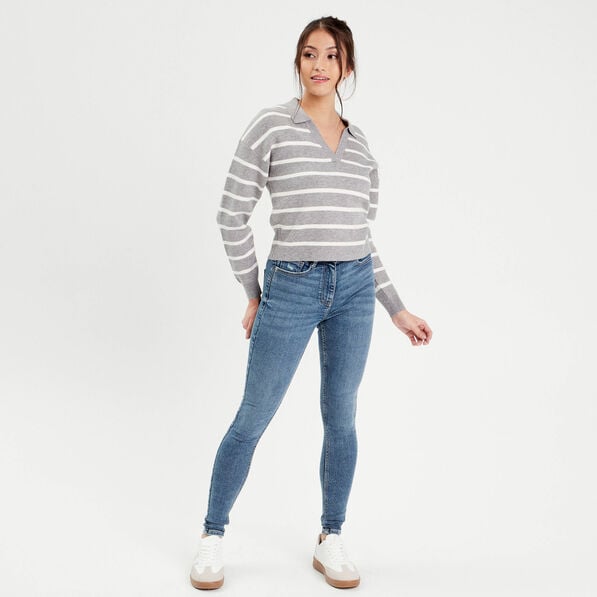 jeans skinny taille haute denim double stone femme Jeans skinny taille haute denim double stone femme