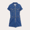 Combishort zippée en jean denim double stone femme