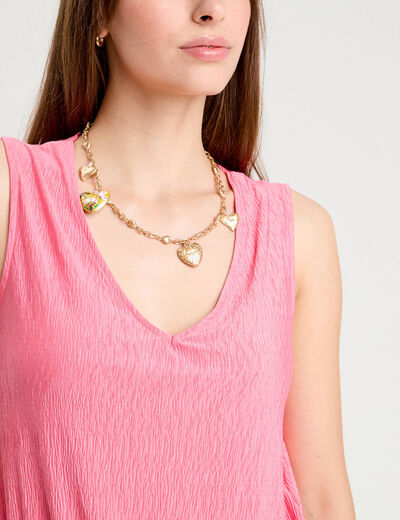 Blouse sans manches rose femme