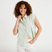 Chemise sans manches col classique vert clair femme