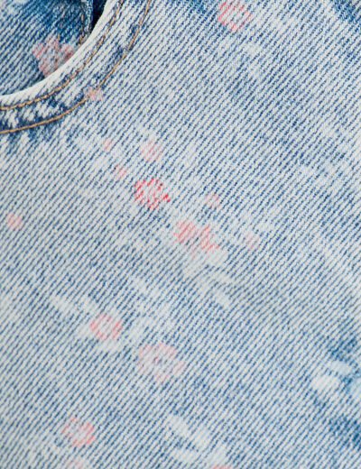 Jeans mom bas resserré rose clair femme