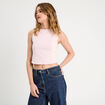Débardeur cropped rose clair femme