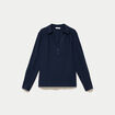 Blouse droite manches longues bleu marine femme