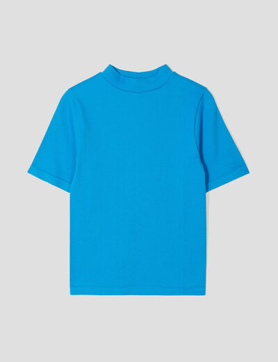T-shirt manches courtes bleu femme