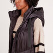 Doudoune longue sans manches noir femme