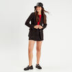 Jupe-short droite fentes noir femme