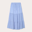 Jupe longue trapèze bleu clair femme