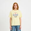T-shirt col rond manches courtes jaune pastel femme