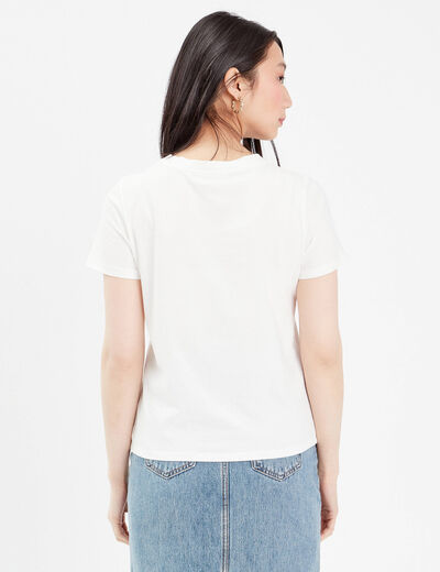 T-shirt manches courtes blanc femme