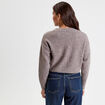 Gilet manches longues noué taupe femme