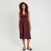 Robe midi évasée sans manches prune femme