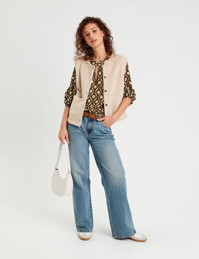 Blouse manches 3/4 vert femme