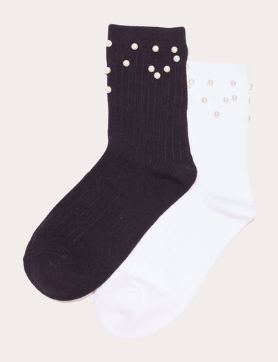 Lot 2 paires chaussettes noir femme