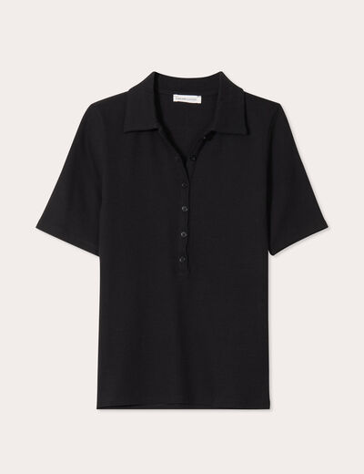 Polo manches courtes noir femme