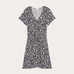 Robe patineuse ceintur&eacute;e noir femme