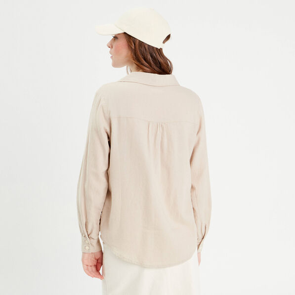 chemise manches longues contenant du lin sable femme Chemise manches longues contenant du lin sable femme