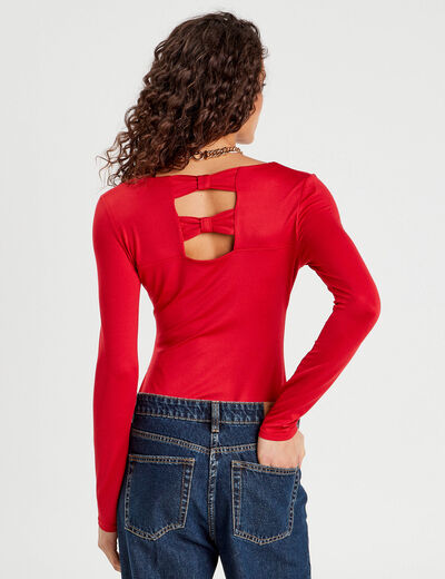 Body détails noeuds rouge femme
