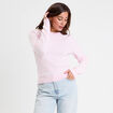 Pull col bateau rose clair femme