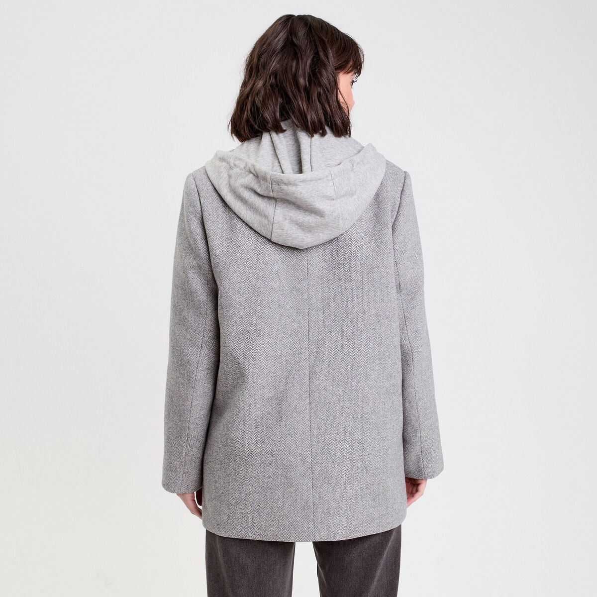 Veste à Capuche Levelwear Verve - Femme M - Gris Gaufré Tricoté - Fermeture éclair - Occasion