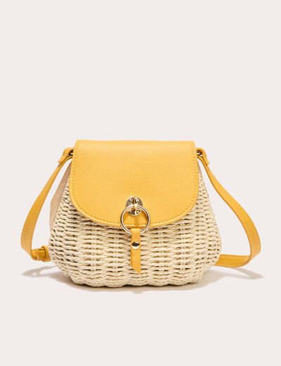 sac effet chiné jaune femme