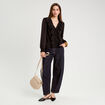 Blouse avec volants noir femme