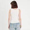 Débardeur 2-en-1 crochet ecru femme