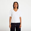 T-shirt col v manches courtes blanc femme
