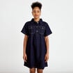 Robe droite en jean denim brut femme