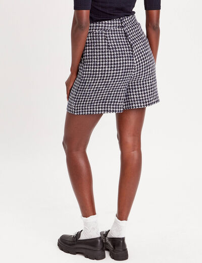 Short large taille haute noir femme