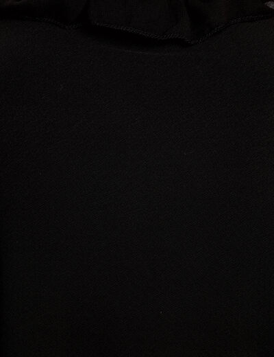 Blouse col v manches longues noir femme