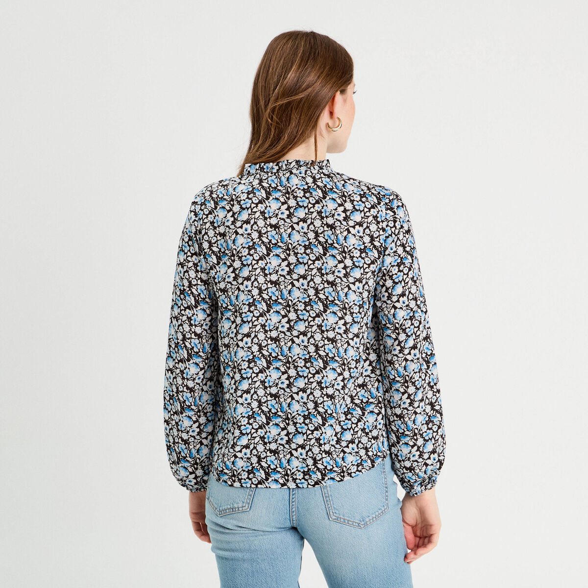 Blouse manches longues noir femme