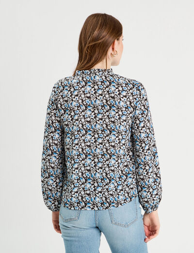 Blouse manches longues noir femme