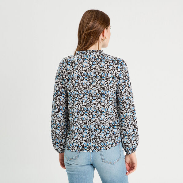 Blouse manches longues noir femme