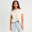 Veste matelassée nouée ecru femme