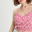 Blouse cropped volants blanc femme